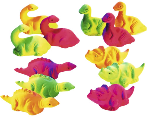 Leksaksdinosaurier i plast av olika modeller.
