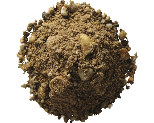Blandning av sand och grus för byggnadsarbeten.