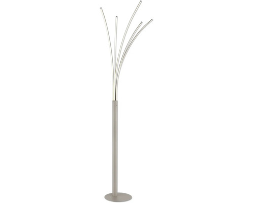 LED golvlampa med fem böjda ljusarmar och rund bas.
