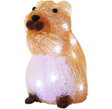 Belyst dekorationsfigur hamster av brun och vit akryl med kristallin yta för inomhusbruk och utomhusbruk.