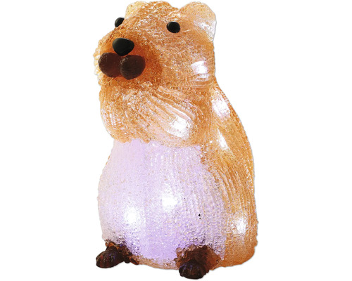Belyst dekorationsfigur hamster av brun och vit akryl med kristallin yta för inomhusbruk och utomhusbruk.