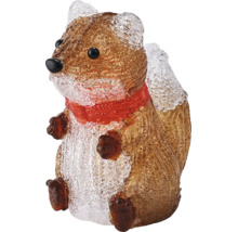 LED-akrylfigur ekorre med halsduk för juldekoration.