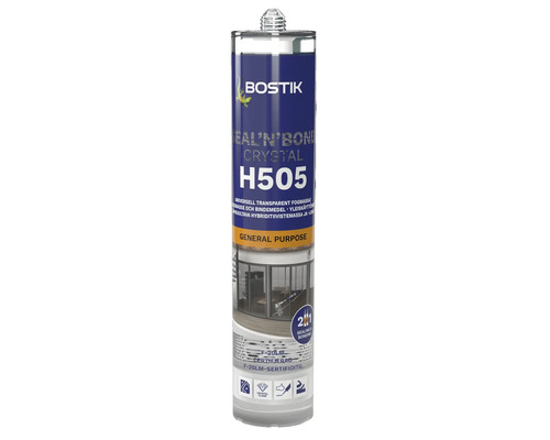 Bostik Seal 'n' Bond Crystal H505, transparent fogmassa och bindemedel i patron för universell användning.