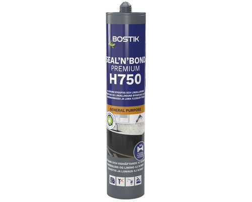 Bostik Seal n Bond Premium H750 byggfog och lim i patron, 20 procent flexibel, lämplig för inomhus- och utomhusbruk.