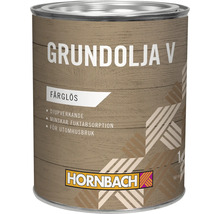 Färglös grundolja för trä utomhus, Hornbach Grundolja V, 1 liter.