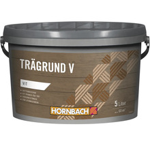 Hornbach trägrund V, vit, vattenbaserad grundfärg för trä utomhus, 5 liter, för cirka 60 kvadratmeter.
