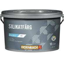 Hornbach silikatfärg vit, helmatt, i en 10-liters hink för inomhus- och utomhusbruk.