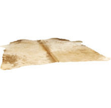 Kohudsmatta av äkta naturpäls med oregelbunden form.