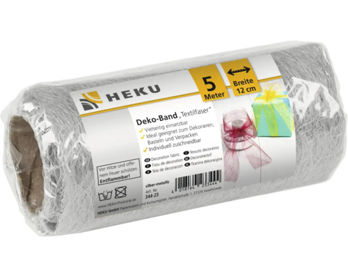 HEKU dekorationsband i textilfiber, 5 meter långt, 12 centimeter brett, för dekoration, pyssel och inslagning.