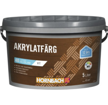 Hornbach akrylatfärg för utomhusbruk, vit, halvblank, 5 liter.