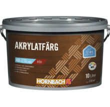Hornbach akrylatfärg för utomhusbruk, 10 liter, halvblank, röd, vattenbaserad och väderbeständig.