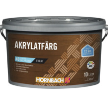 Hornbach Akrylatfärg för utomhusbruk, svart, halvblank, 10 liter, vattenbaserad, väderbeständig, upp till 12 års långtidsskydd.
