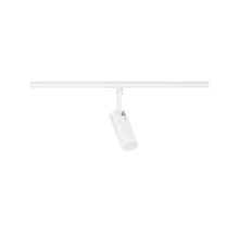 Vitt skensystem med en justerbar spotlight.