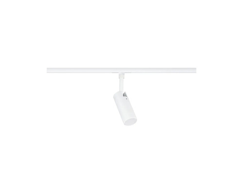 Vitt skensystem med en justerbar spotlight.