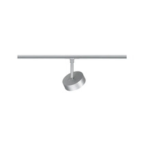 Spotlight för skensystem i metall med silverfinish.