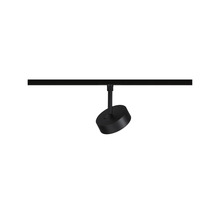 Svart spotlight för skensystem i minimalistisk design.