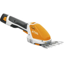 STIHL batteridriven busksax och grässax med monterad gräskniv