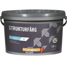 Hink med 10 kilogram Hornbach strukturfärg för fasader, väderbeständig strukturputs, helmatt