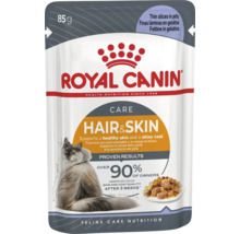 Royal Canin Care Hair und Skin kattmat, tunna skivor i gelé, 85 gram portionspåse.