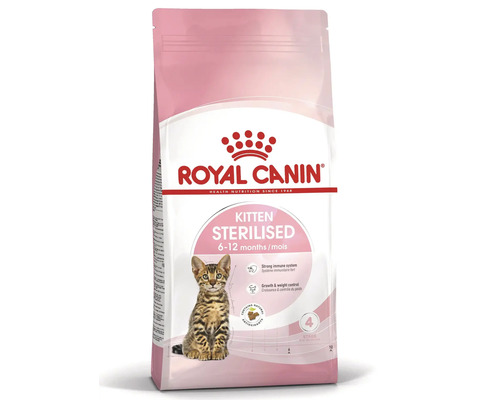 Royal Canin Kitten Sterilised torrfoder för steriliserade kattungar i åldern 6 till 12 månader.