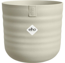 Rund blomkruka från Elho med strukturerad yta och varumärkeslogotyp