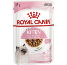 Royal Canin Logo, Royal Canin Kitten våtfoder, bitar i sås, 85 gram, för kattungar upp till 12 månader, utan konserveringsmedel.