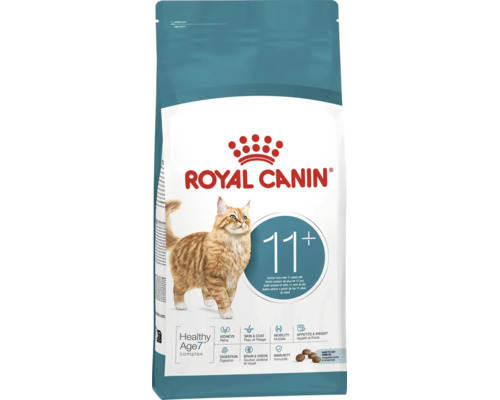 Royal Canin kattmat för seniora katter över 11 plus år, stödjer njurar, päls, rörlighet och matsmältning.
