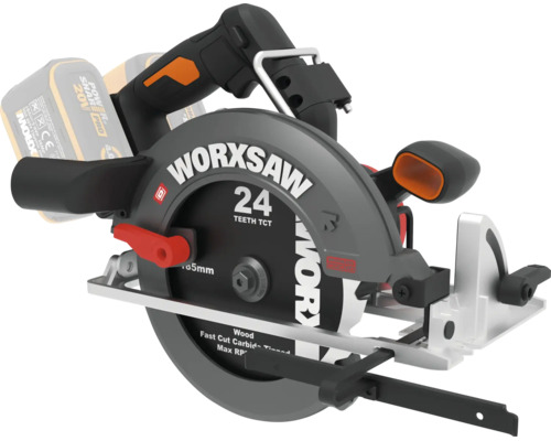 Worx 20 Volt batteridriven handcirkelsåg Worxsaw med ett sågblad med 24 tänder och 65 millimeters sågdjup.