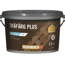 En hink HORNBACH Träfärg Plus 2,5 liter för utomhusbruk med långvarigt väderskydd.
