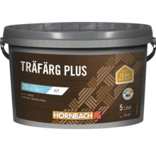 Hink träfärg Plus för utomhusbruk från Hornbach med 5 liter innehåll för cirka 50 kvadratmeter med upp till 15 års långtidsskydd.
