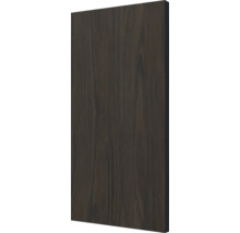 Rektangulär träpanel med mörk träådring.