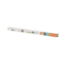Ledvance LED-lysrör T8 EM i förpackning med tekniska specifikationer och energieffektivitetsetikett.