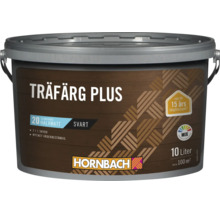 HORNBACH Träfärg Plus träfärg i svart, halvmatt färg för utomhusbruk, 10 liter förpackning för cirka 100 kvadratmeter.