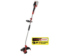 Einhell batteridriven grästrimmer med aluminiumskaft och justerbart extrahandtag. Power X-Change-system. Batteri och laddare ingår inte.