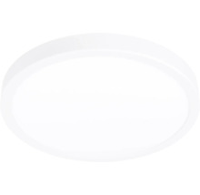 Rund, vit LED-taklampa i plast.