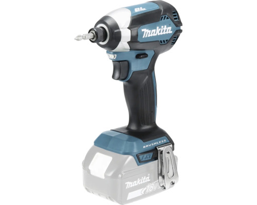 Batteridriven slagskruvdragare Makita 18 Volt LXT med borstlös motor, arbetsbelysning och bältesklämma.