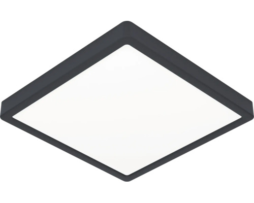 Kvadratisk LED-taklampa med svart ram och vit diffusoryta.
