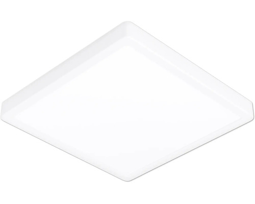 Kvadratisk LED-taklampa i vitt med platt hölje.