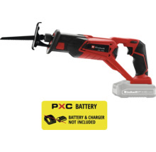 Einhell batteridriven universalsåg med monterat sågblad, levereras utan batteri och laddare.