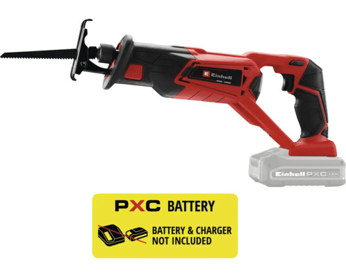 Einhell batteridriven universalsåg med monterat sågblad, levereras utan batteri och laddare.