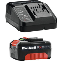 Einhell Power X-Change startpaket med 4,0 Amperetimmar batteri och snabbladdare för 18 Volt verktyg.