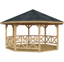 Paviljong PALMAKO Betty 18,0m² utan golv & takbeläggning 465x465cm doppimpregnerad brun