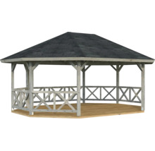 Paviljong PALMAKO Betty 25,0m² utan golv & takbeläggning 617x467cm doppimpregnerad grå