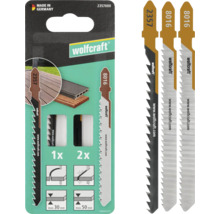 Wolfcraft sticksågsblad set i förpackning med tre blad för trä
