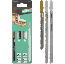 Wolfcraft sticksågsblad set med tre blad i förpackning