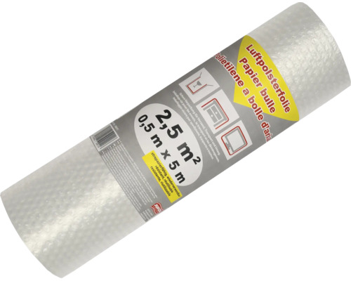 Rulle med bubbelplast Jufol, 2,5 kvadratmeter, 0,5 meter gånger 5 meter.