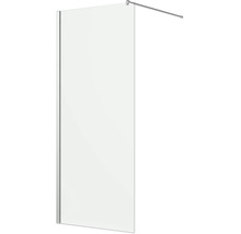 Walk-in duschvägg av säkerhetsglas med väggprofil och stabiliseringsstag for badrummet.