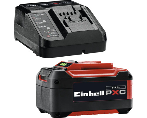 Einhell Power X-Change batteri och laddare set med 5,2 amperetimmars kapacitet för elverktyg