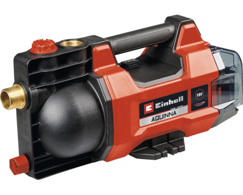 Einhell batteridriven trädgårdspump Aquinna med bärhandtag och mässingskopplingar.