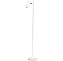 Modern golvlampa med justerbart strålkastarhuvud på en slank metallfot